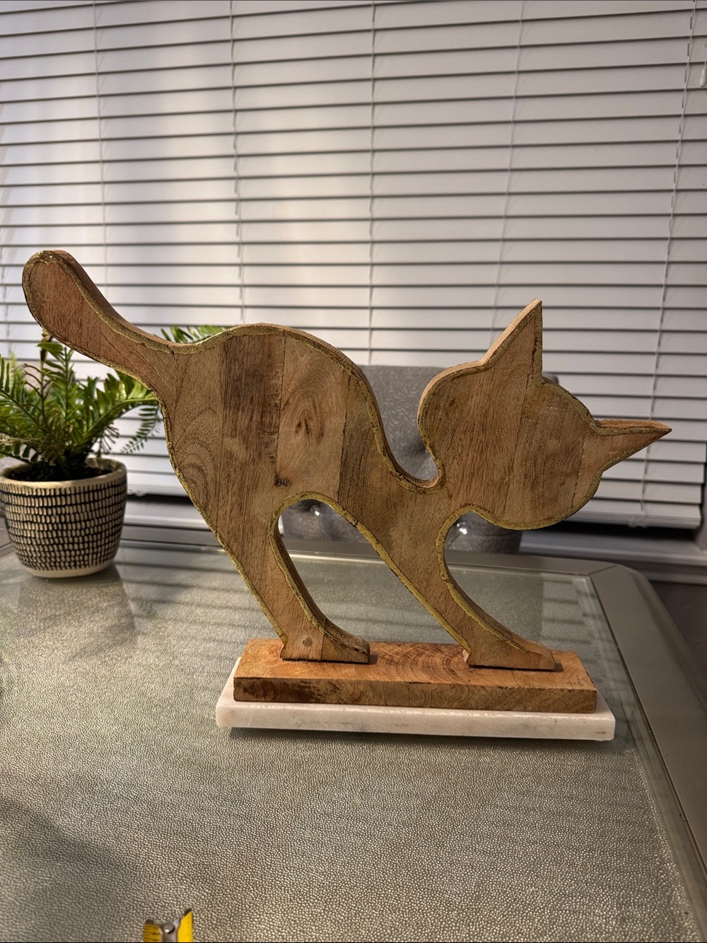 Wooden Cat Home decor - Natural Brown